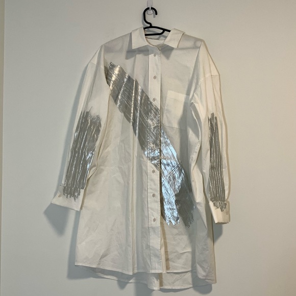 Oscar de la Renta Oversized Paint Splatter Shirt - Picture 3 of 6